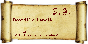 Drotár Henrik névjegykártya